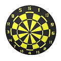 Black and Yellow Dartboard Featuring Numbered Segments and Classic Design