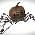 Creative Pumpkin Character With Mechanical Spider Legs And Artistic Design Details