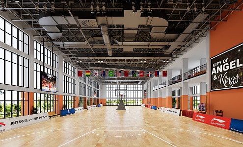 modern basketball hall 3d model