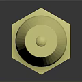 Brass Metal Fitting With Hexagonal Base Conical Top And Smooth Shiny Surface