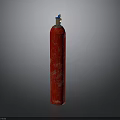 Red Fire Extinguisher With Blue Top Cylinder For Safety Equipment Use