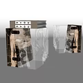 Modern Transparent Acrylic Stool Design With Stacked Books And Black Accents