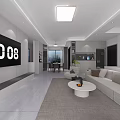 Modern Minimalist Light Toned Open Layout Living And Dining Room Cozy Interior Design Idea