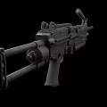 Tactical Military Rifle With Detailed Barrel Magazine Grip And Sight Design