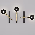Modern Black and Gold Metal Wall Lamp with Adjustable Arm and Sleek Minimalist Design