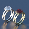 Ring Diamond Ring Gem Ring 3d model