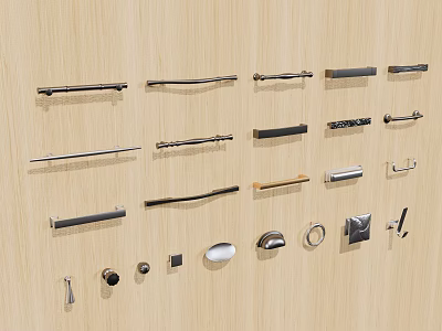Metal Handle Furniture Handle Button Handle 3d model
