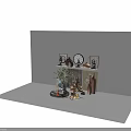Decorative Ornament Set With Wooden Vases Black Figurines Yoga Statue And Aromatherapy Elements