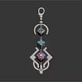 Decorative Metal Keychain with Colorful Layered Pendant Charms for Daily Use