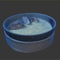 Ceramic Bowl With Green Soup Placed On Woven Mat As Daily Kitchen Utensil