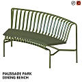 Green Two Seater Sofa With Metal Frame Slatted Back And Comfortable Cushion