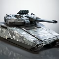 Modern Camouflage Military Tank With Turret Main Gun Barrel And Tracks
