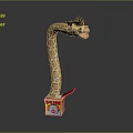 Spotted Giraffe Toy with Long Neck Popping Out of Colorful Box on Black Background
