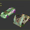 Sleek White Sports Cars With Aerodynamic Design Red Wheels And Open Doors