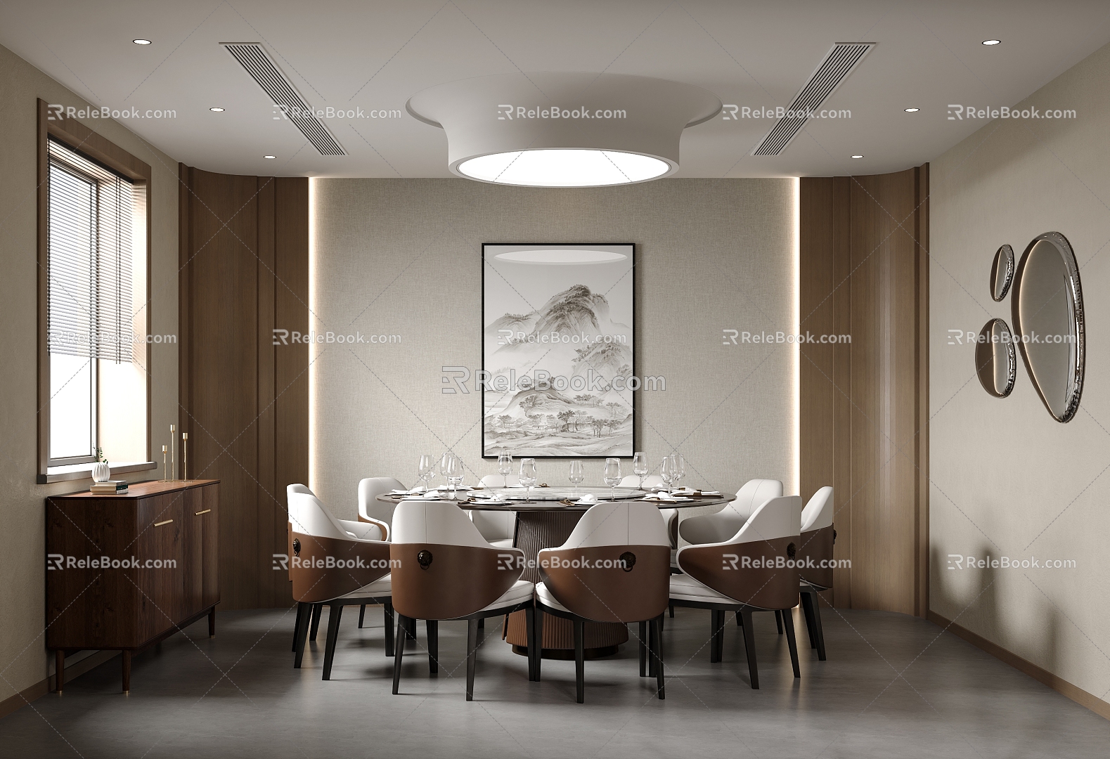 New Chinese Box Restaurant Room 3d model