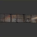 Old Wooden Crates Stacked Together With Metal Straps And Weathered Surfaces