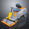 Riding Floor Scrubber With Gray Orange Body Black Seat Handle And Wheels