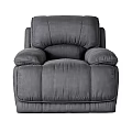 Gray Single Recliner Sofa with Plush Cushions Comfortable Armrests and Control Button 3d model