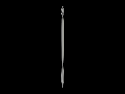 Long Slender Silver Metal Dagger With Sharp Blade Isolated On Black Background 3d model