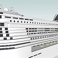Large White Cruise Ship With Multi Decks And Pool Area