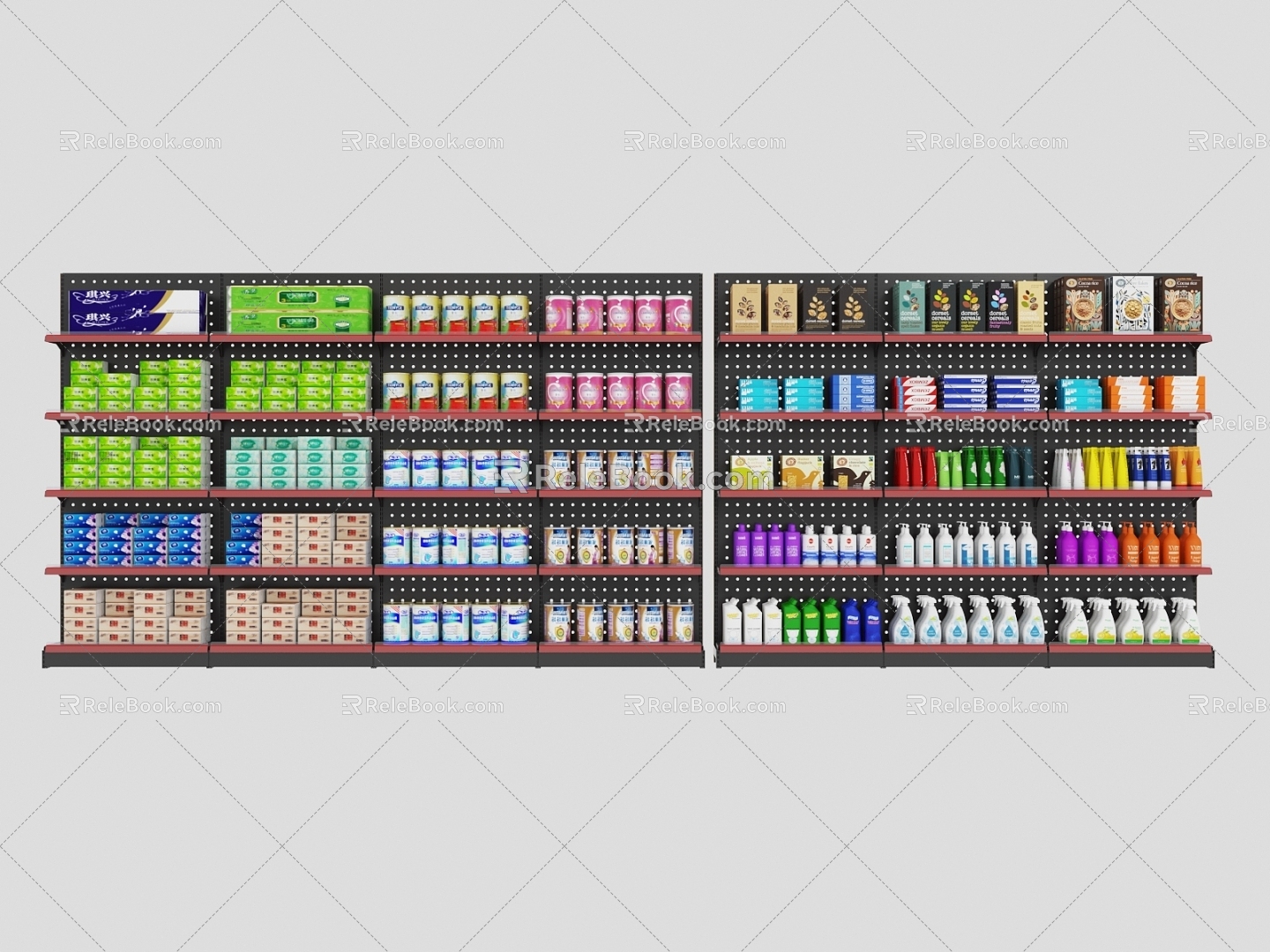 Convenience store shelves 3d model