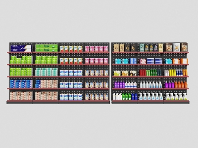 Convenience store shelves 3d model