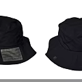 Black Bucket Hats With Label Detail And Casual Fashion Style Design