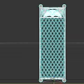 Black Decorative Room Divider With Ornate Top And Diamond Lattice Design