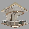 Luxury Modern Jewelry Store Interior With Curved Display Counters And Elegant Lighting