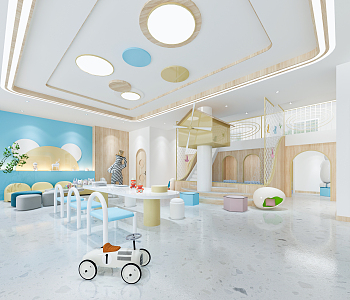 Modern Kindergarten Hall Reception Area 3d model