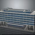 Sleek Modern Multistory Building Exterior With Blue Glass Windows Flat Roof And Minimalist Design