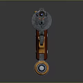 Futuristic Revolver With Black Orange Red Accents Mechanical Metal Body And Stylish Grip