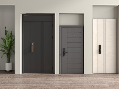 Modern entry door 3d model