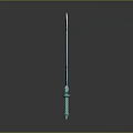 Turquoise Fantasy Sword with Ornate Hilt Blue Accents and Gemstone Design