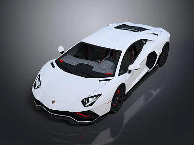 White Modern Sports Car With Sleek Aerodynamic Body And Black Alloy Wheels 3d model
