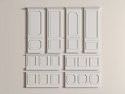Various Wainscoting Panel Designs With Different Decorative Styles For Home Interior 3d model