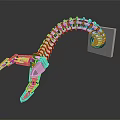 Futuristic Mechanical Weapon with Robotic Claw Spiral Design Black Yellow Metallic Arm on Square Base
