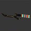 Tactical Knife With Unique Blade Design And Textured Black Handle