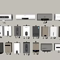 Various Wall Mounted Water Heaters With Different Designs And Colors 3d model