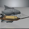Cosmic Aerospace Spaceship Design With Balloon Like Upper Structure And Yellow Honeycomb Section