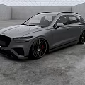 Gray Modern SUV With Sporty Design Black Grille Large Alloy Wheels In Indoor Showroom