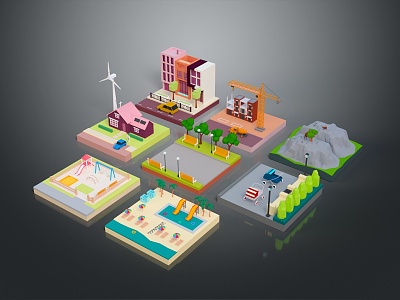 Aerial View Urban Aerial View Micro City Micro City Landscape Urban Micro City Overlook model