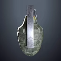 Tactical Hand Grenade With Metal Fuse Ring And Textured Military Casing