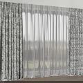 Floral Print Curtains With Sheer Panels For Modern Living Room Window View