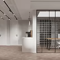 Modern Public Office Space Featuring Spacious Desks Ergonomic Chairs Computer Monitors Windows and Recessed Lighting