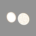Round White Ceiling Lights With Gold Rim And Dotted Pattern Design 3d model