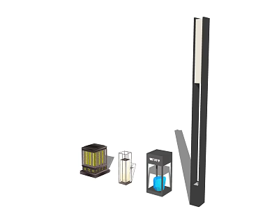 Modern Lighting Combination With Floor Lamp Table Lamp Wall Sconce And Minimalist Design Elements 3d model
