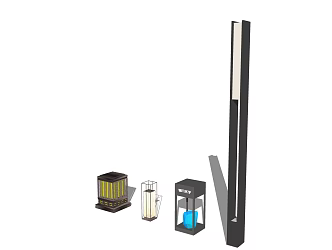 Modern lamps combination lawn lamp garden lamp 3d model