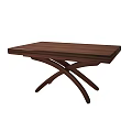 Wooden Dining Tables With Cross Leg Design In Light And Dark Wood Finishes