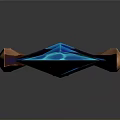 Fantasy Glowing Sword With Blue Green Blade And Orange Decorative Hilt Design